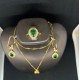 Yeşil Taşlı Klasik Set Altın